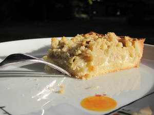 Tarte crumble pomme rhubarbe